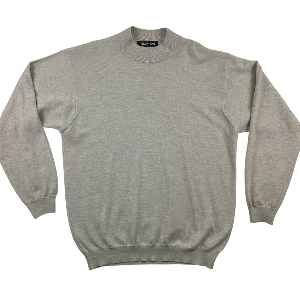 Brandini Sweater Mens Large Tall Woolmark 100% Merino Wool Crewneck Italy